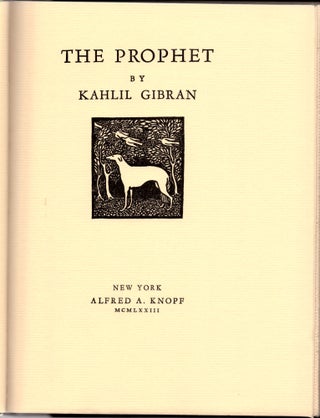 Item #13655 The Prophet. Kahlil Gibran
