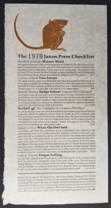 Item #20839 The 1979 Janus Press Checklist. Janus Press