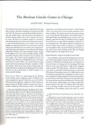 Item #25816 "The Abraham Lincoln Center in Chicago" Journal of the Society of Architectural...