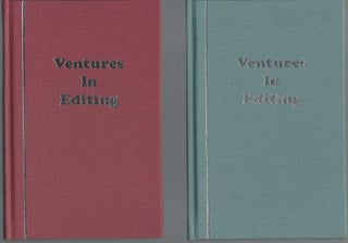 "Ventures in Editing" Publisher's Archive Including Both a Limited Edition & Proof Copy of Finished Work. ORIGINAL MANUSCRIPT MATERIAL