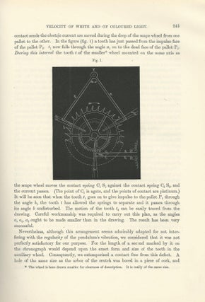 SPEED OF LIGHT: "Experimental Determination of the Velocity of White and of Coloured Light" (Philosophical Transactions of the Royal Society of London, Vol. 173 for the Year 1883, Part I & II, pp. 231-289)