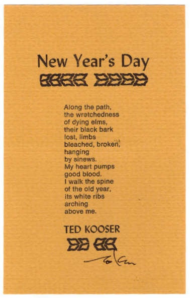 Item #28564 New Year's Day. Ted Kooser.