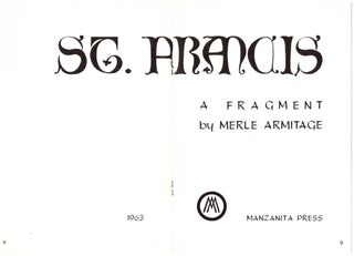 St. Francis: A Fragment