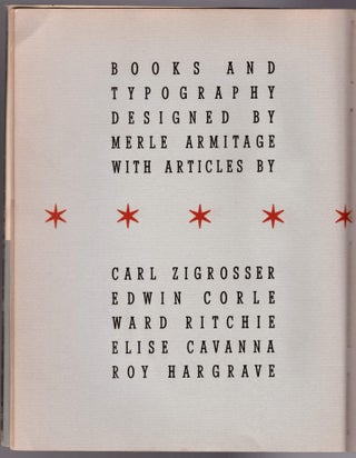 Designed Books. Books and Typography by Merle Armitage