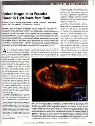 Item #29035 HUBBLE TELESCOPE “Optical Images of an Exosolar Planet 25 Light-Years from Earth”...