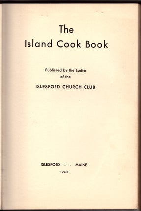 Item #29641 The Island Cook Book. Islesford Church Club