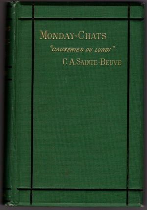 Item #29739 Monday-Chats. C. A. Saint-Beuve, William Mathews