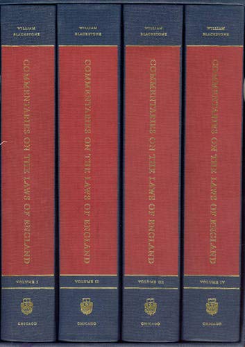 Item #29865 Commentaries on the Laws of England, A Facsimile of the First Edition of 1765-1769 (4 Volumes). William Blackstone, Stanley N. Katz, A. W. Brian Simpson, John H. Langbein, Thomas A. Green, Introduction.