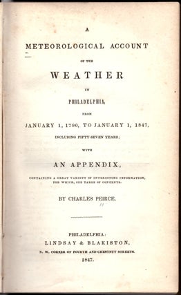 Item #30208 A Meteorological Account of the Weather in Philadelphia from January 1, 1790, to...
