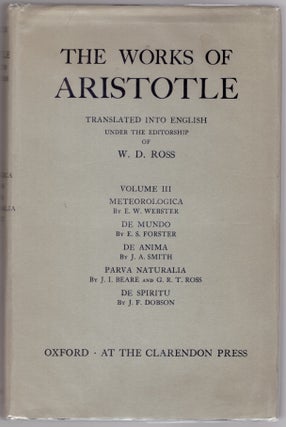 Item #30211 The Works of Aristotle: Meteorologica, De Mundo, De Anima, Parva Naturalia, and De...