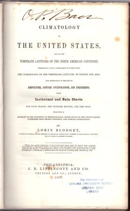 Item #30238 Climatology of the United States and of the Temperate Latitudes of the North American...
