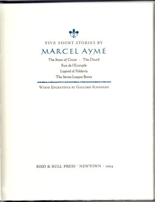 Item #30308 Five Short Stories by Marcel Aymé: The State of Grace, The Dwarf, Rue de...