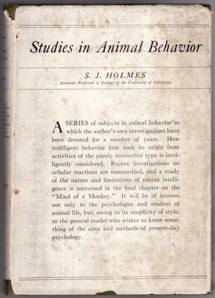 Item #30443 Studies in Animal Behavior. S. J. Holmes