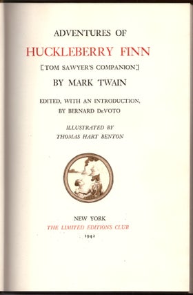 Item #30513 Adventures of Huckleberry Finn [Tom Sawyer's Companion]. Mark Twain, Thomas Hart...